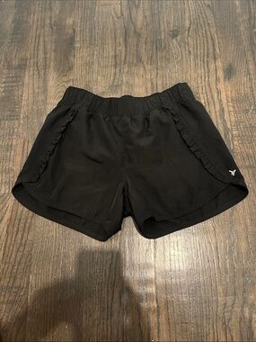 Old Navy Black Girls' Ruffle Trim Athletic Shorts